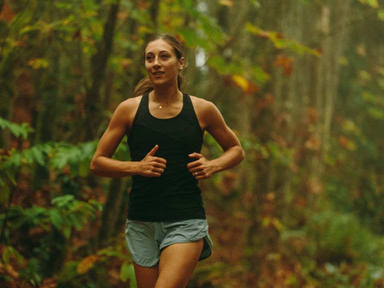 running mental health woman in woods
