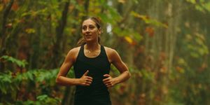 running Styles mental health woman in woods