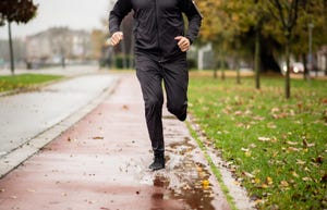 running through the puddles