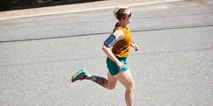 a person running with headphones