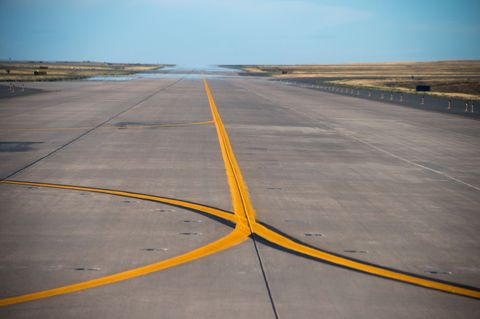 a runway at denver international airport in denver, colorado, on september 2, 2016  afp  robyn beck photo credit should read robyn beckafp via getty images