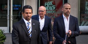 new york, ny july 21 rupert murdoch c leaves the news corporation building with his son lachlan murdoch r on july 21, 2016 in new york city rupert murdoch is taking over as chairman and ceo of fox news channel after former chairman and ceo roger ailes departed the company today amid sexual harassment charges photo by kevin hagengetty images