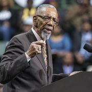 illinois us congressman bobby rush speaks to the crowd at a rally for illinois governor pat quinn at the chicago state university convocation center on the south side of chicago