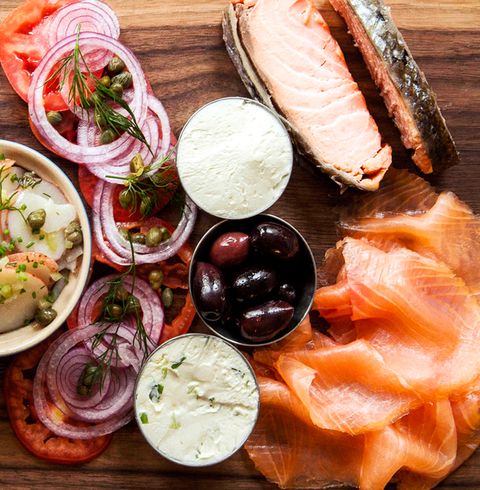 Dish, Cuisine, Food, Ingredient, Smoked salmon, Brunch, Salmon, Meal, Lunch, Lox, 
