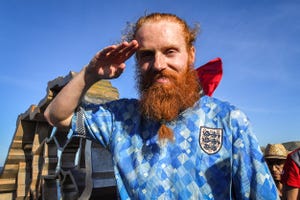 russ cook salutes after running the length of africa