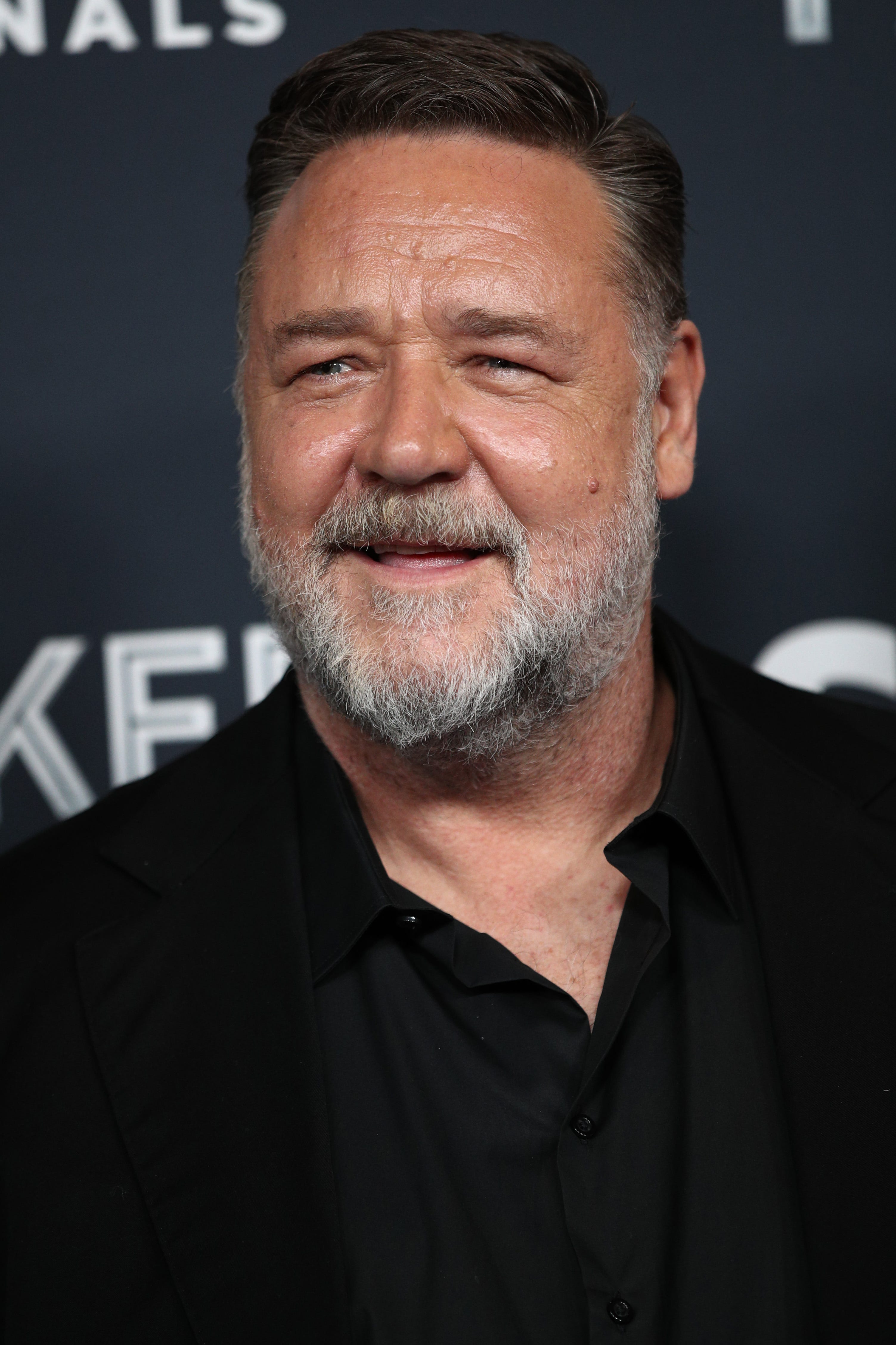 russell crowe smiling for a photo at a red carpet event