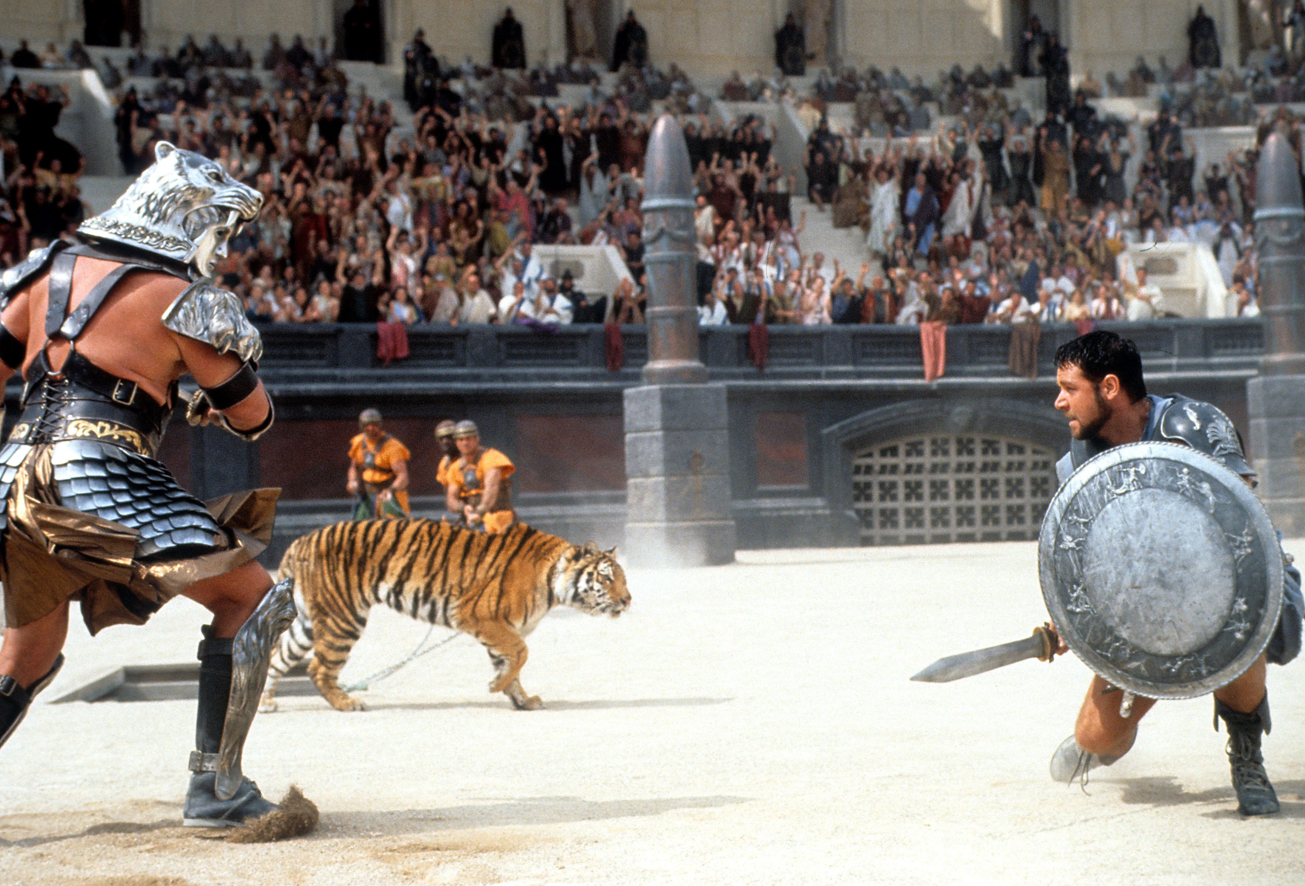 gladiator movie battle scene