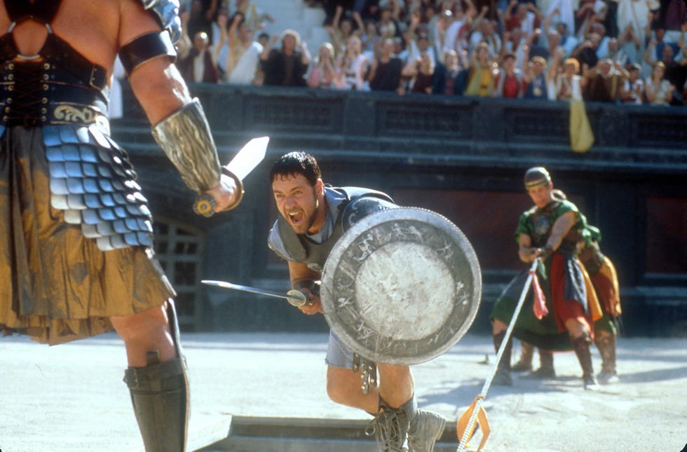 russell crowe as maximus, gladiator