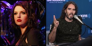 side by side of georgina bailey and russell brand