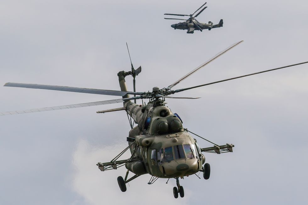 russian air force mil mi 8 and kamov ka 52 alligator