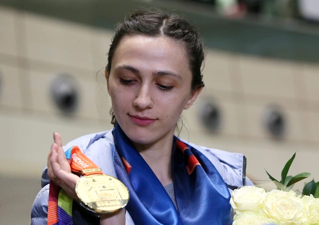 Russian high jumper Lasitskene returns home with gold medal of 2019 World Athletics Championships