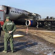 Moscow's Sheremetyevo Airport after Aeroflot airliner crash landing
