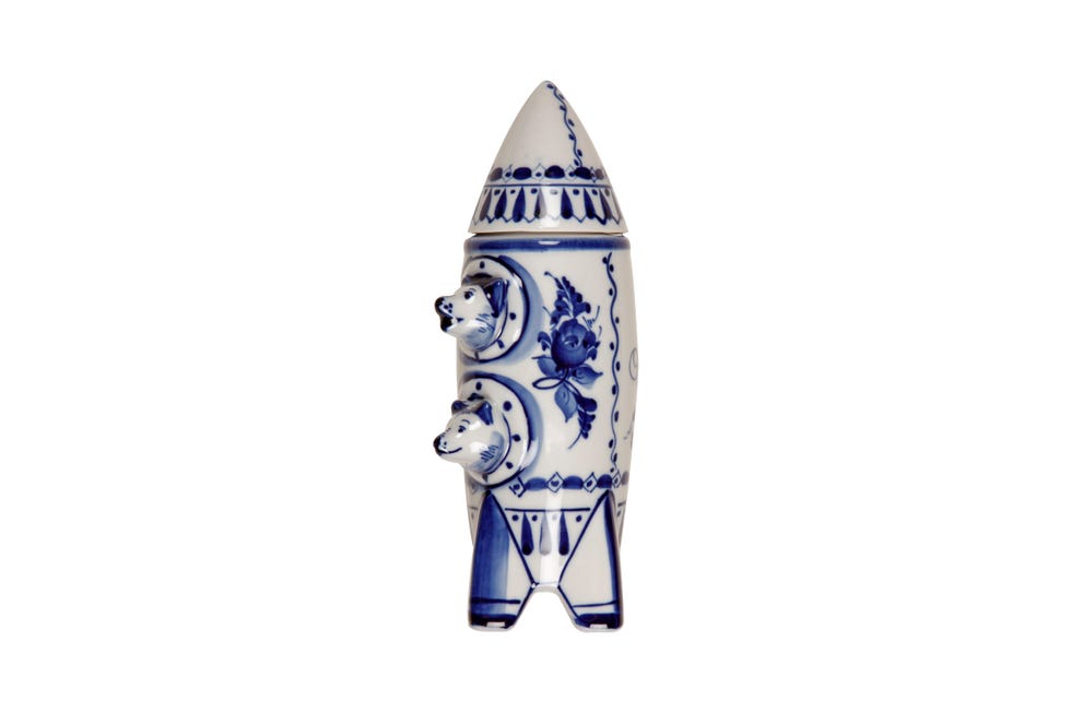 martin parr collection soviet space dog ephemera belka and strelka ceramic flask 2014