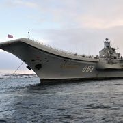 russia's admiral kuznetsov aircraft carrier and pyotr velikiy battlecruiser return from 2016 syria mission