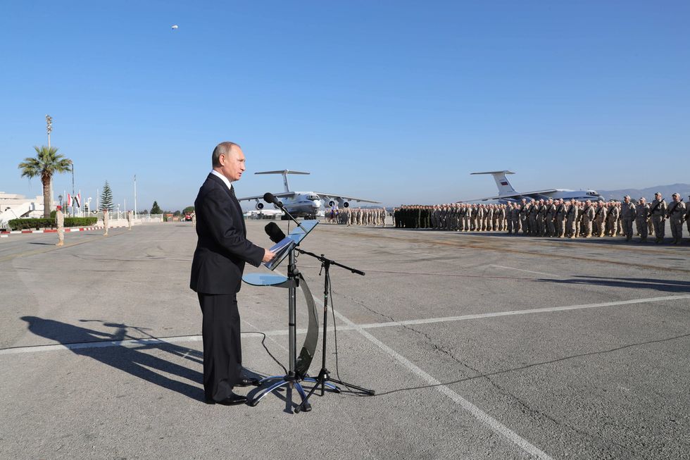 President Putin visits Russian Hmeimim air base in Syria