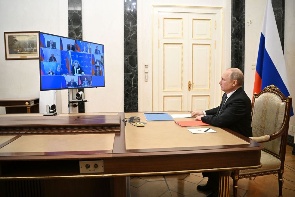 president putin chairs videoconference meeting of russian security council