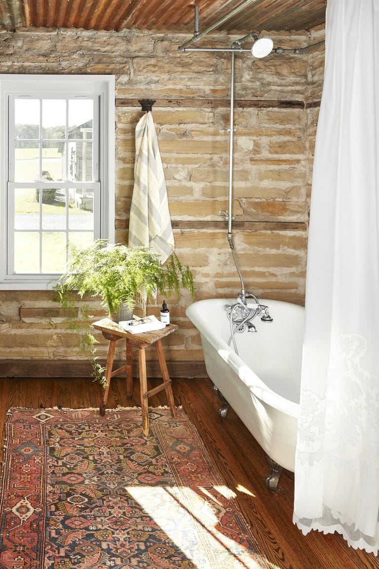 rustic bathroom ideas ridged ceiling
