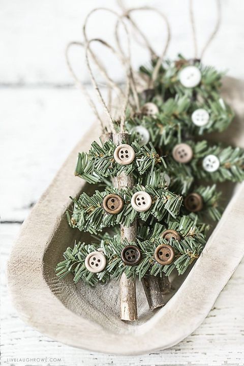 rustic christmas decorations button