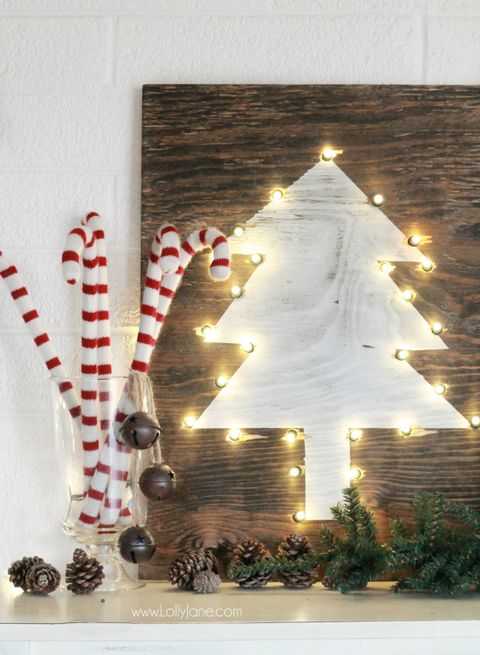 rustic christmas decorations light