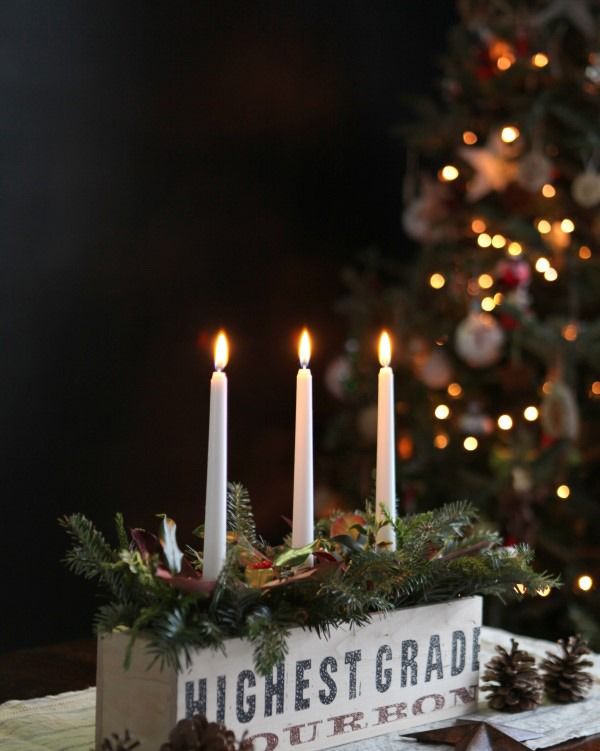 rustic christmas decoration christmas candle centerpiece
