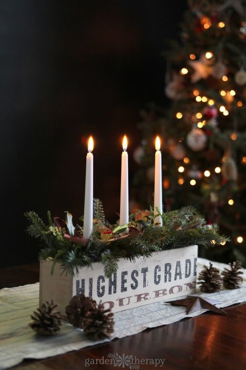 rustic christmas decorations christmas candle centerpiece