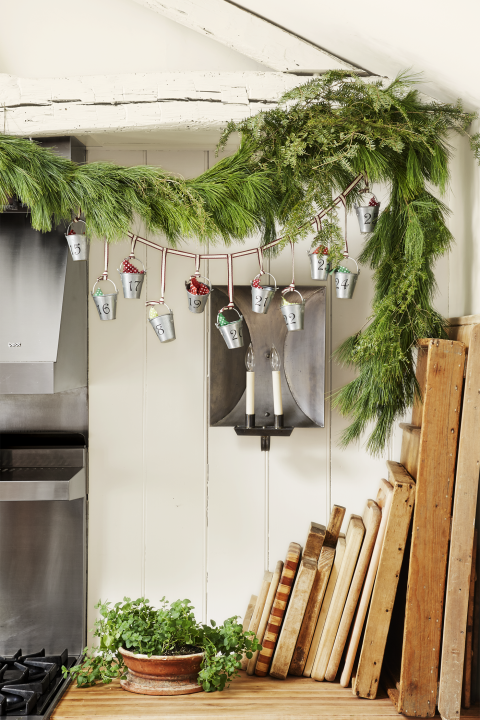 Rustic Christmas Decorations - Galvanized Advent Calendar