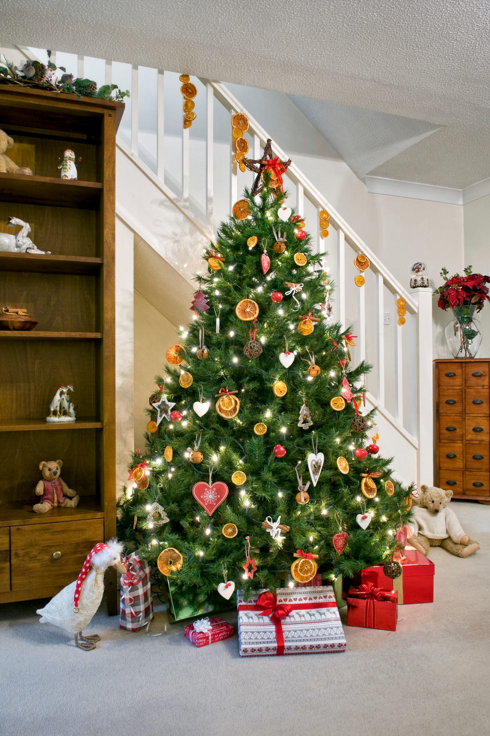 rustic decorated christmas tree