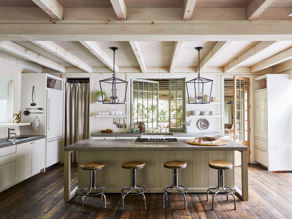 cabin kitchen in north caroline blue ridge mountains that is rustic yet refined