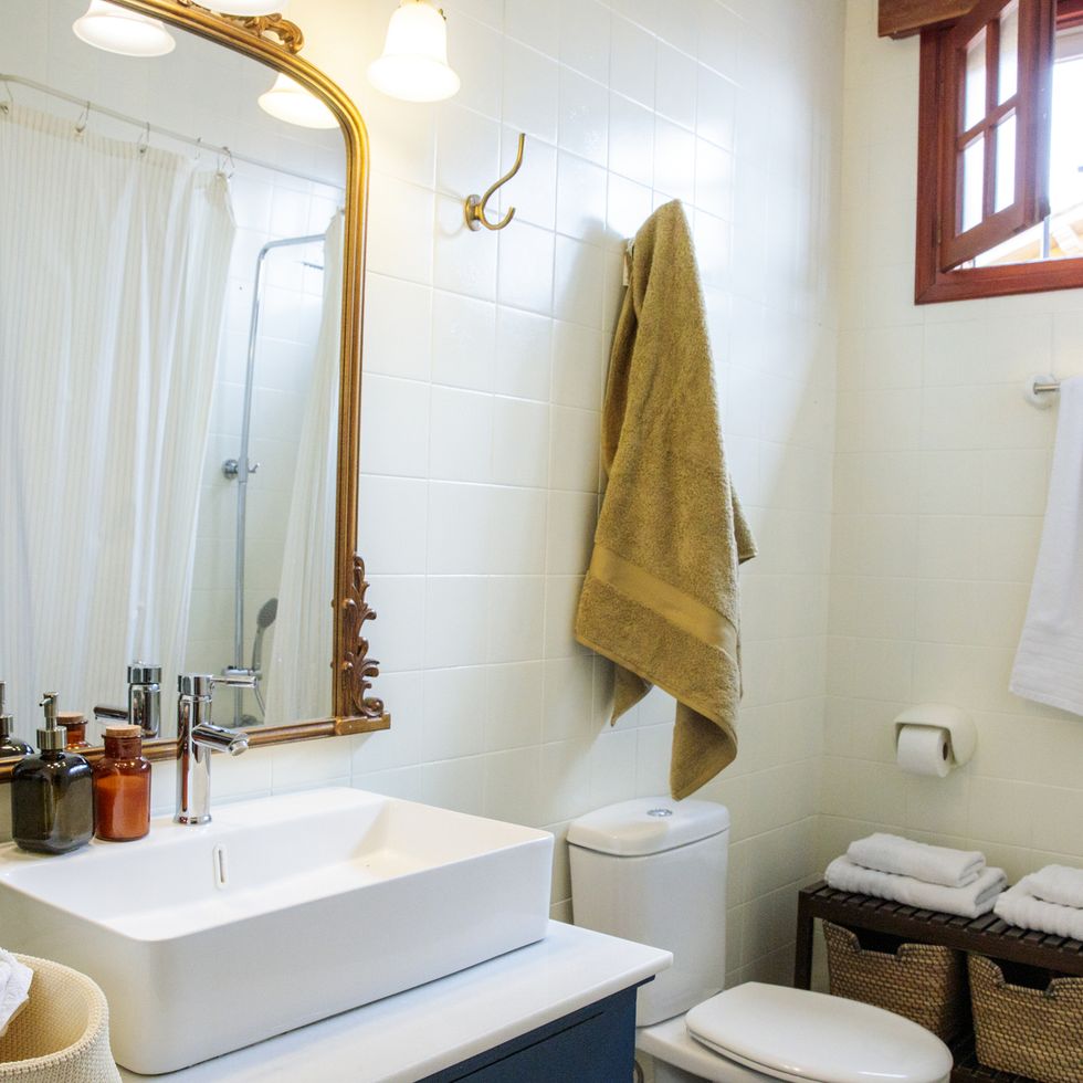 rustic style bathroom at home