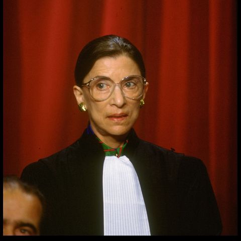 Ruth Bader Ginsburg poses for her first official court portrait in 1993.