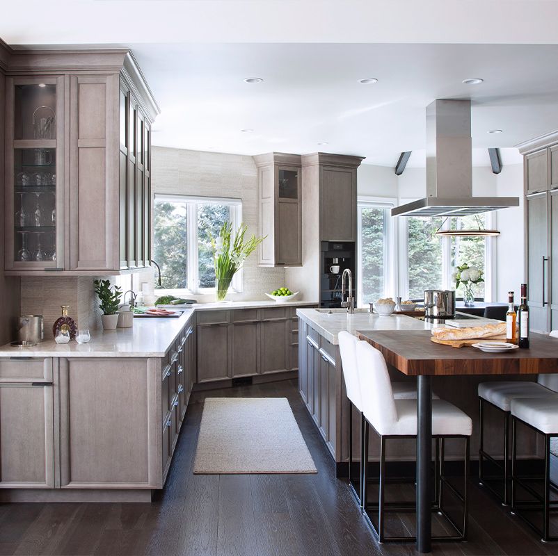 custom cabinets from rutt fit the kitchen precisely for a fully built in look