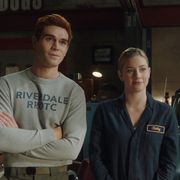 riverdale    “chapter eighty two back to school”    image number rvd506fg0001r    pictured l r kj apa as archie andrews and lili reinhart as betty cooper    photo the cw    © 2021 the cw network, llc all rights reserved
