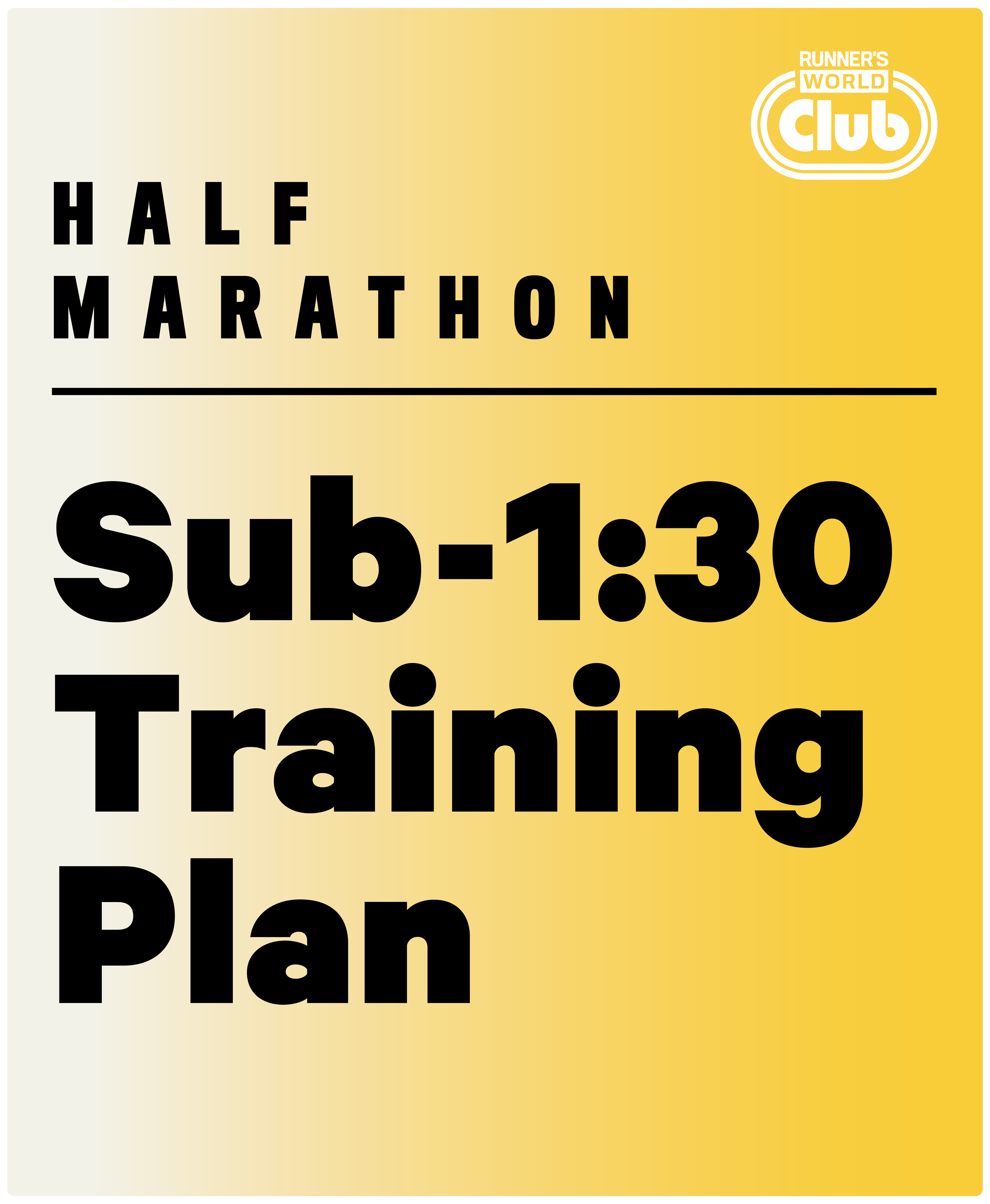 sub130 runner's world club half marathon plan