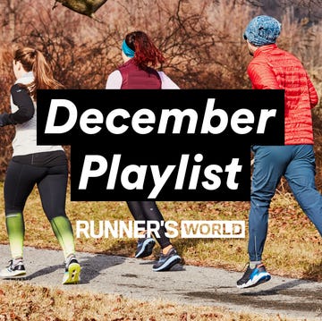 three runners jogging outdoors on a path surrounded by tree, december playlist runner's world three runners jogging outdoors on a path surrounded by tree, december playlist runner's world
