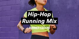 runners world hip hop running mix, a runner wearing a neon shirt