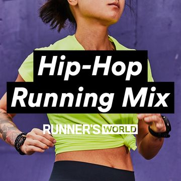 runners world hip hop running mix, a runner wearing a neon shirt