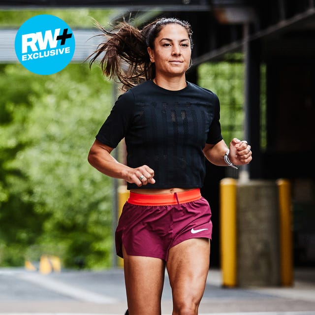 runner in motion wearing athletic clothing