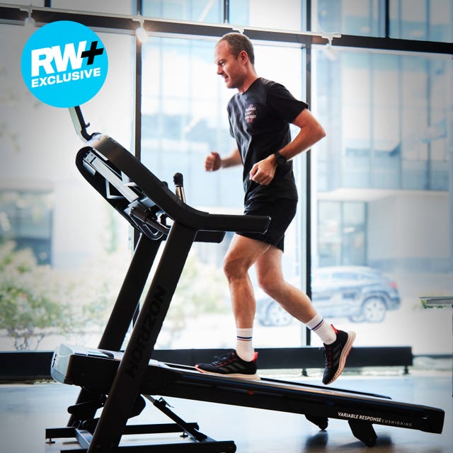 person running on a treadmill in a gym setting