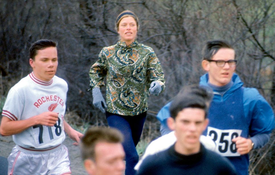 Gibb running 1967 marathon