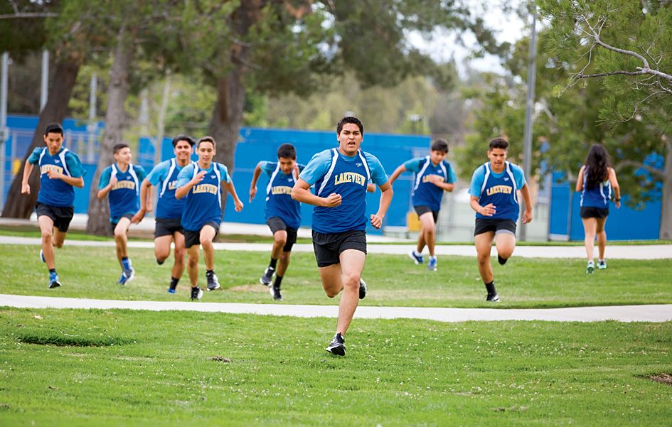 Students running