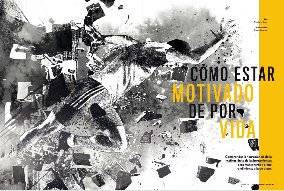 illustration depicting a dynamic figure breaking through barriers symbolizing motivation