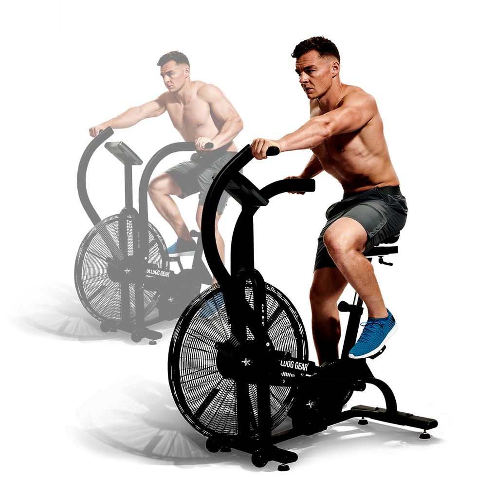 Exercise machine, Bicycle, Exercise equipment, Vehicle, Bicycle wheel, Sports equipment, Muscle, Bicycle trainer, Cycling, Bicycle accessory, 