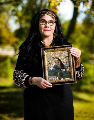 jody freeman, mother of rachel freeman, poses for photographs nov 7, 2021 in moore, oklahoma