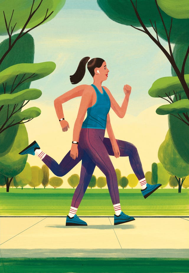 runner walking and running