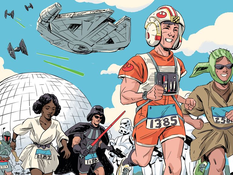 runners dressed as star wars characters