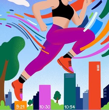 A vibrant illustration of a runner in action with abstract elements depicting speed A vibrant illustration of a runner in action with abstract elements depicting speed
