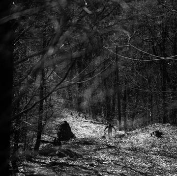 a trail runner makes his way up a steep hill