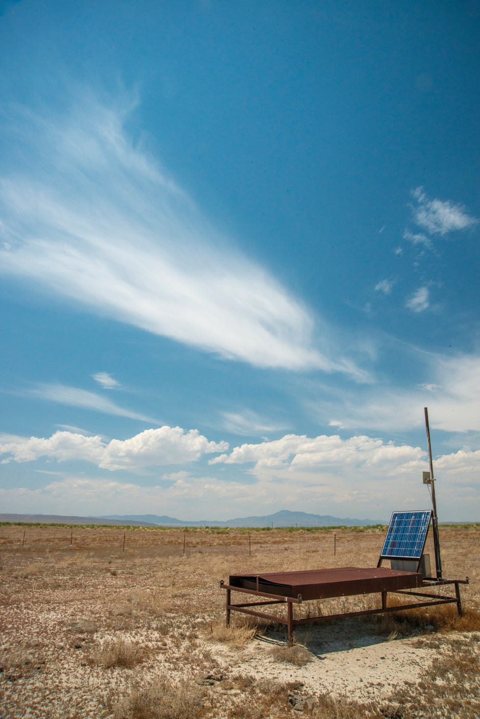 tanning bed, scintillation detector, delta utah, cosmic rays emanating from deep in space, reckoning with the west, land