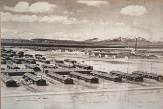historic photo of an arrays of barracks at topaz japanese internment camp near delta, utah, reckoning with the west, land