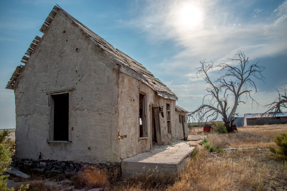 the crumbling remains of a chicken farm that once helped to feed the residents of topaz intenment camp near delta, utah, reckoning with the west, land